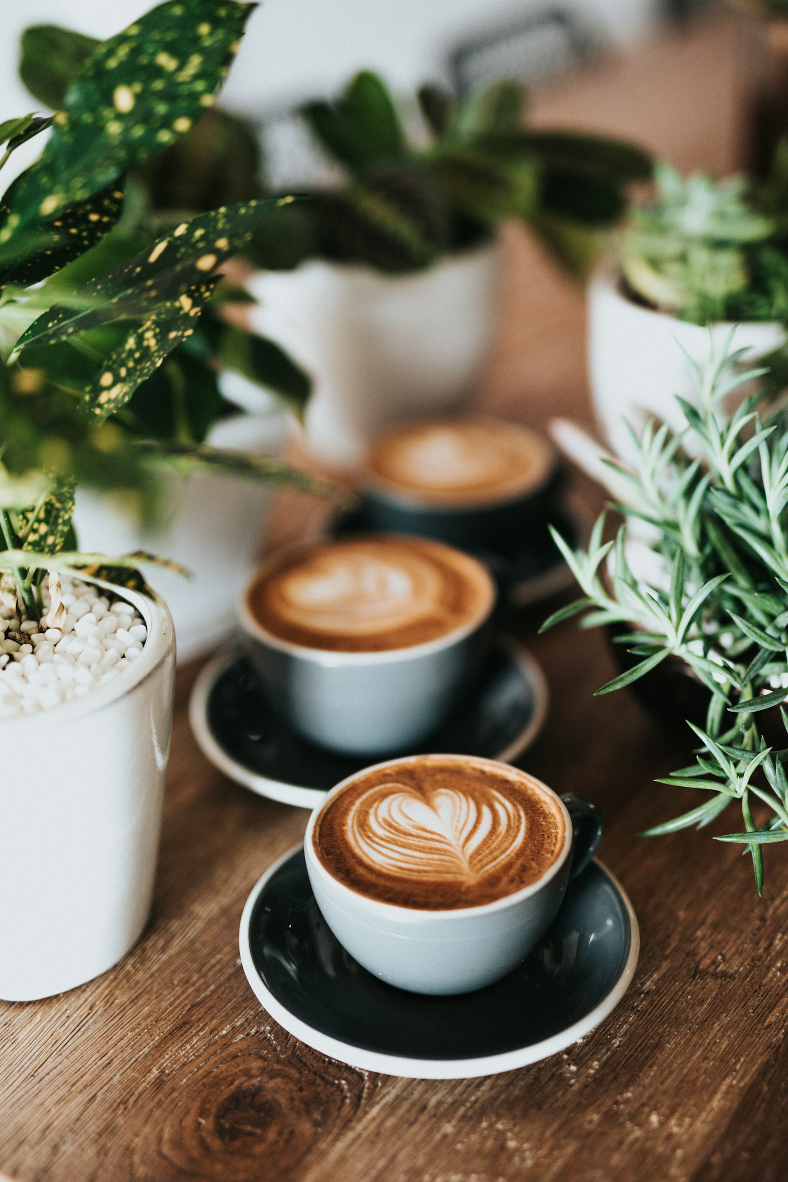 Morning coffee in a mug on a table